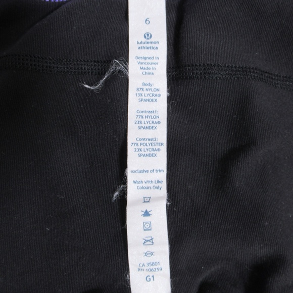 Lululemon Women's Activewear Crop Black & Purple Size 6 Four Way Stretch - Picture 12 of 12